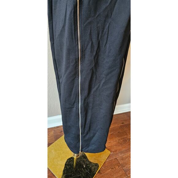 NWT Gabrielle Union NY & Co Black Zipper Trim Long Sleeve Maxi Dress Size Small - Picture 3 of 9
